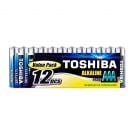 Комплект от 12 алкални батерии Toshiba R3 AAA