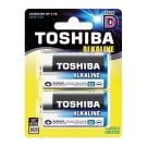 Комплект от 2 алкални батерии Toshiba, R20 D