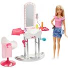 Комплект кукла Barbie с аксесоари за фризьор, FJB36