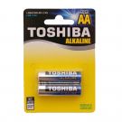 Комплект от 2 алкални батерии Toshiba, R6, Blu Line, AA