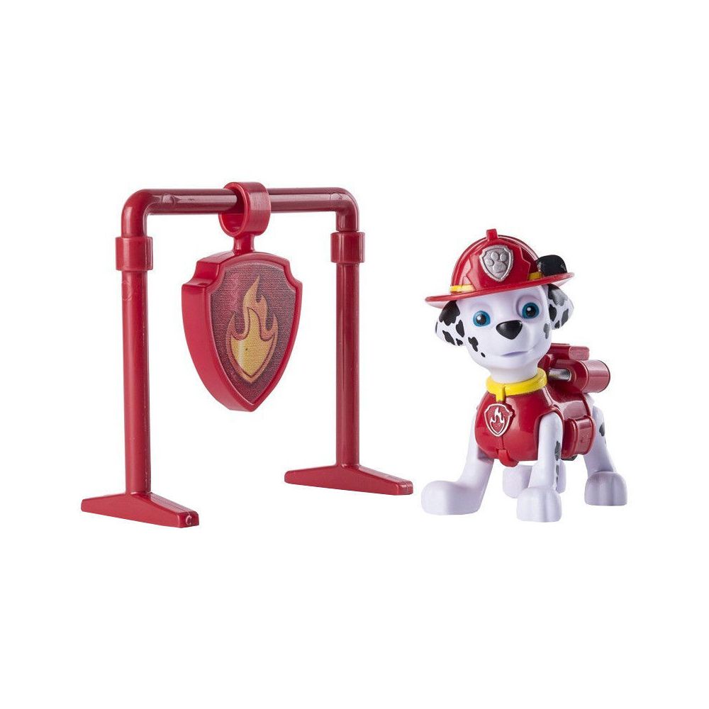 Фигурка и значка Paw Patrol, Pull Back Marshall