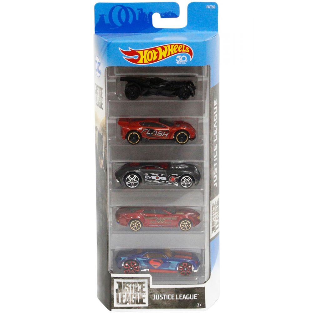 Комплект колички Hot Wheels, Justice League, FKT50 (5 модела)