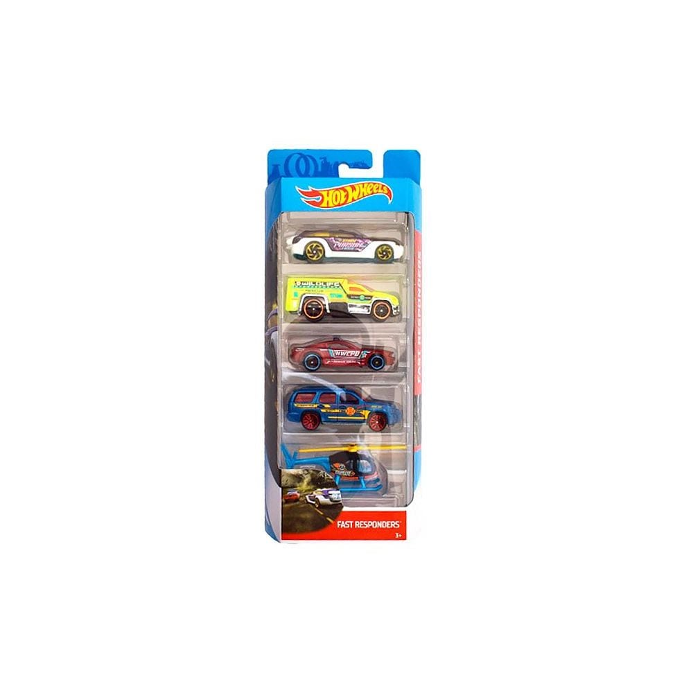 Комплект колички Hot Wheels, Fast Responders, FKT58 (5 модела)