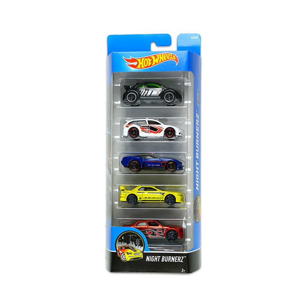 Комплект колички Hot Wheels, Nightburnerz, DJD30 (5 модела)