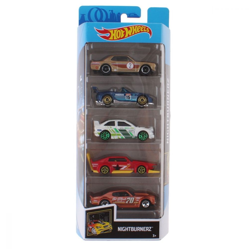 Комплект колички Hot Wheels, Night Burnerz, FYL12 (5 модела)
