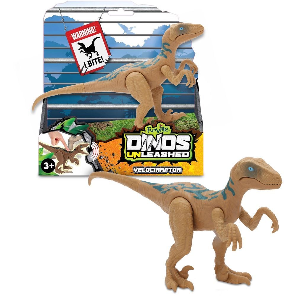 Интерактивна играчка Dinos Unleashed, Динозавър, Велоцираптор
