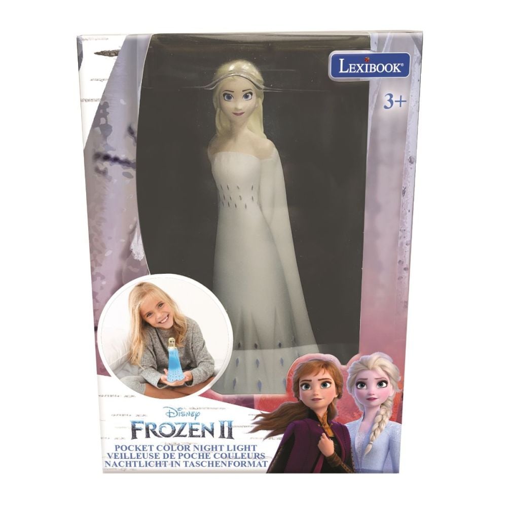 Лампа 3D, Lexibook, със светлинни ефекти, Disney Frozen, 13 см