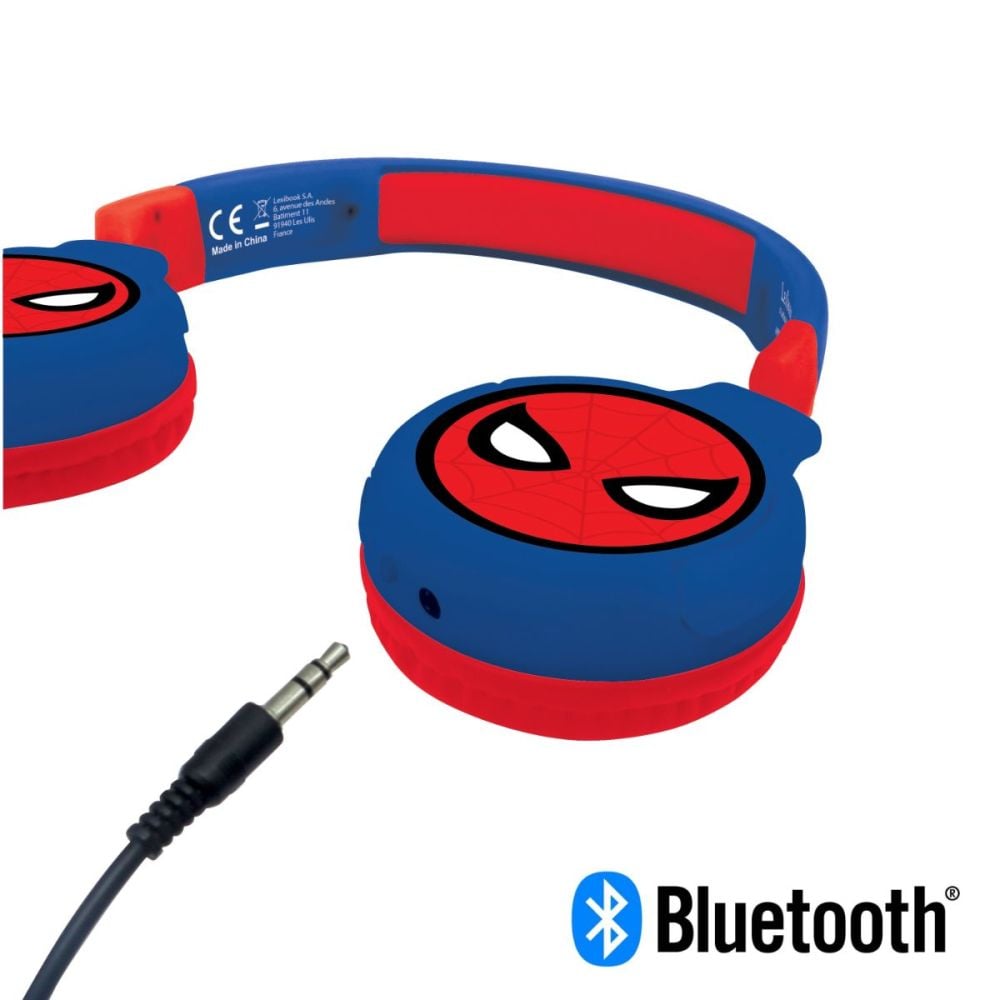 Сгъваеми Слушалки Lexibook, 2 в 1, с кабел и bluetooth, Spiderman