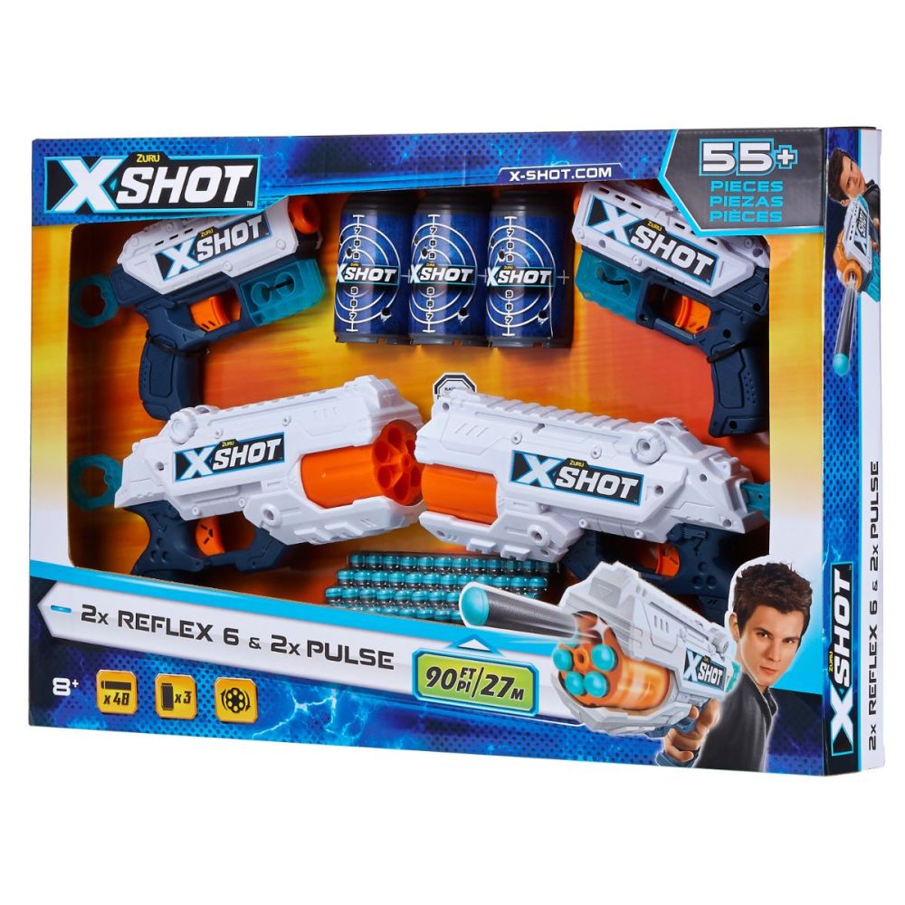 Комплект X-Shot Combo Pack с 2 Бластера Reflex и 2 Бластера Kickback