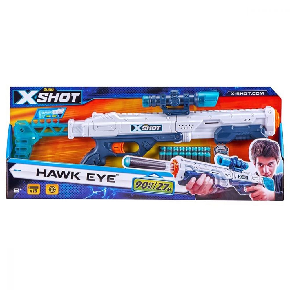 Бластер X-Shot Excel Hawk Eye, 16 снаряда
