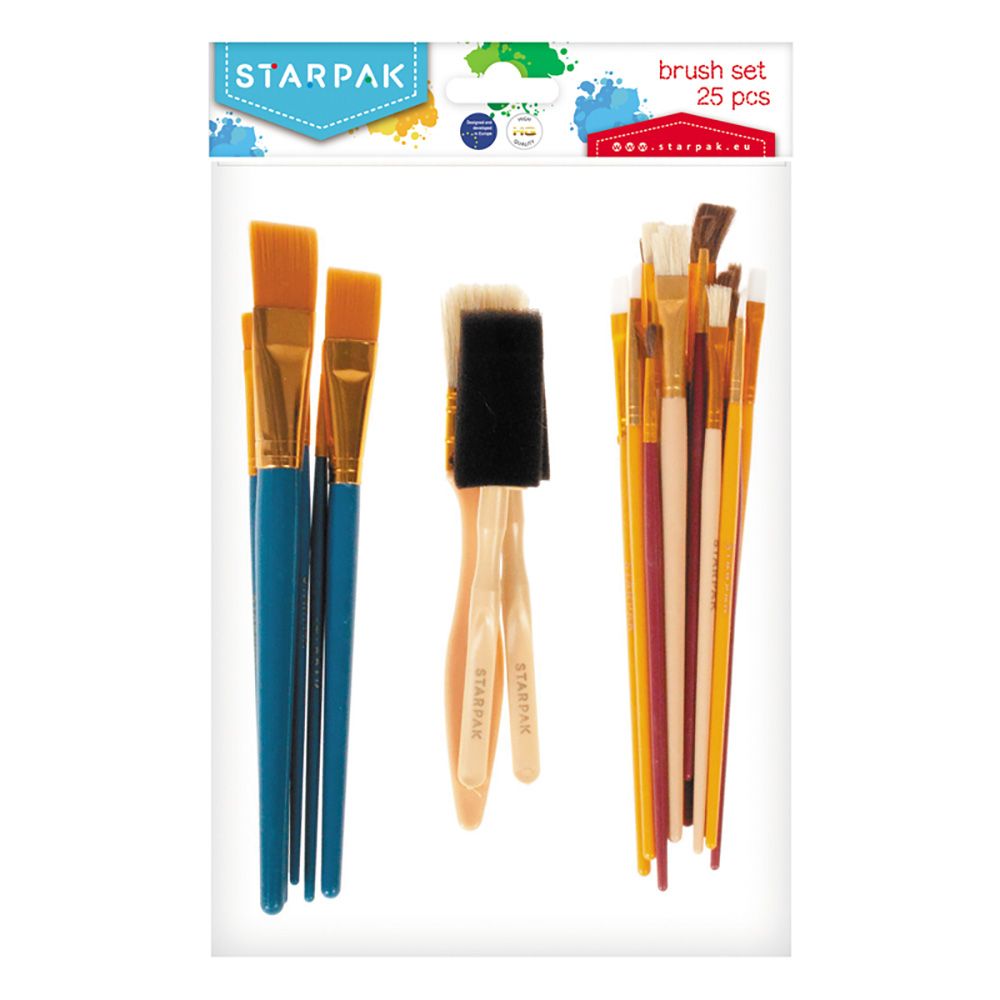 Комплект четки за рисуване Starpak, 25 бр