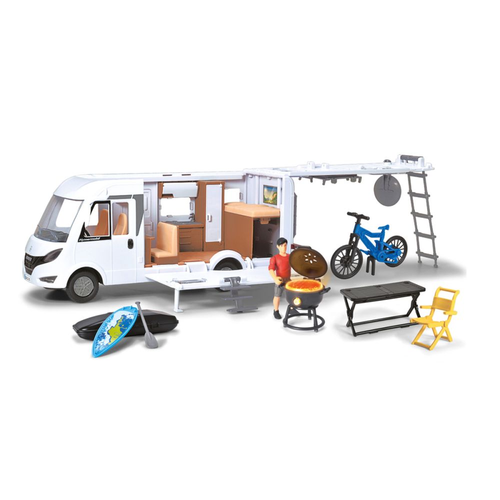 Каравана с фигурка и аксесоари, Dickie Toys, Camper Hymer Camping Van Class B
