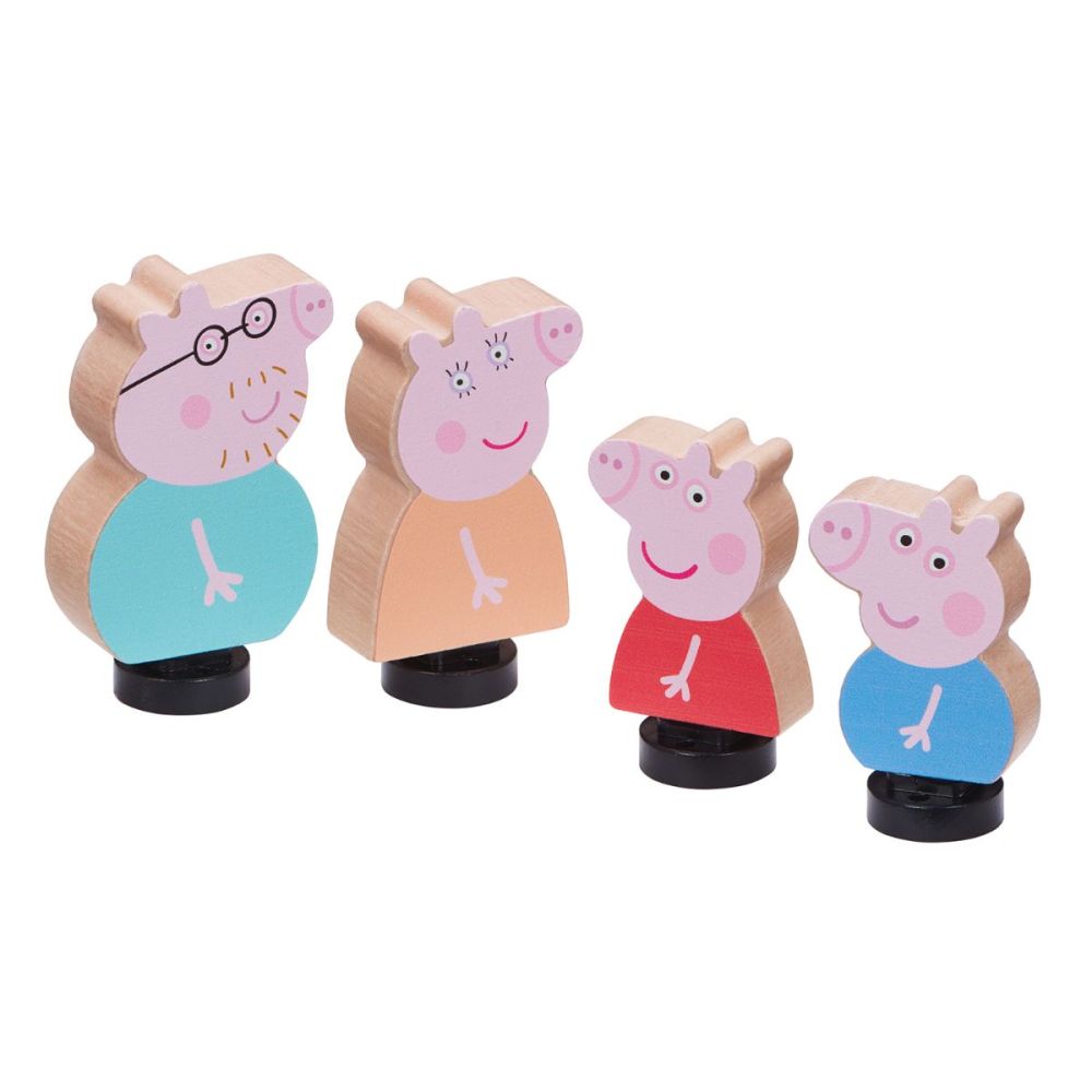 Комплект от 4 дървени фигурки, Peppa Pig