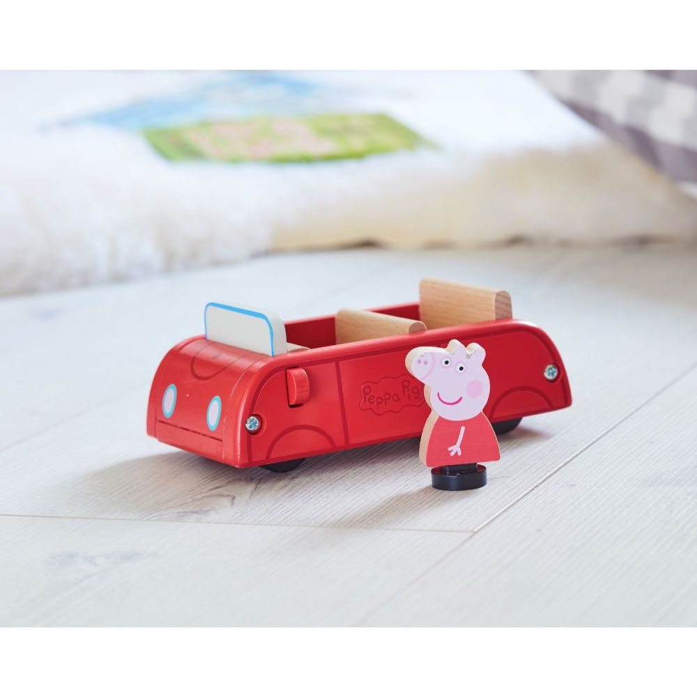 Дървен комплект кола с фигурка, Peppa Pig