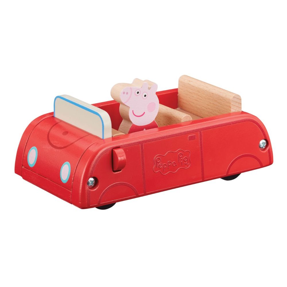Дървен комплект кола с фигурка, Peppa Pig