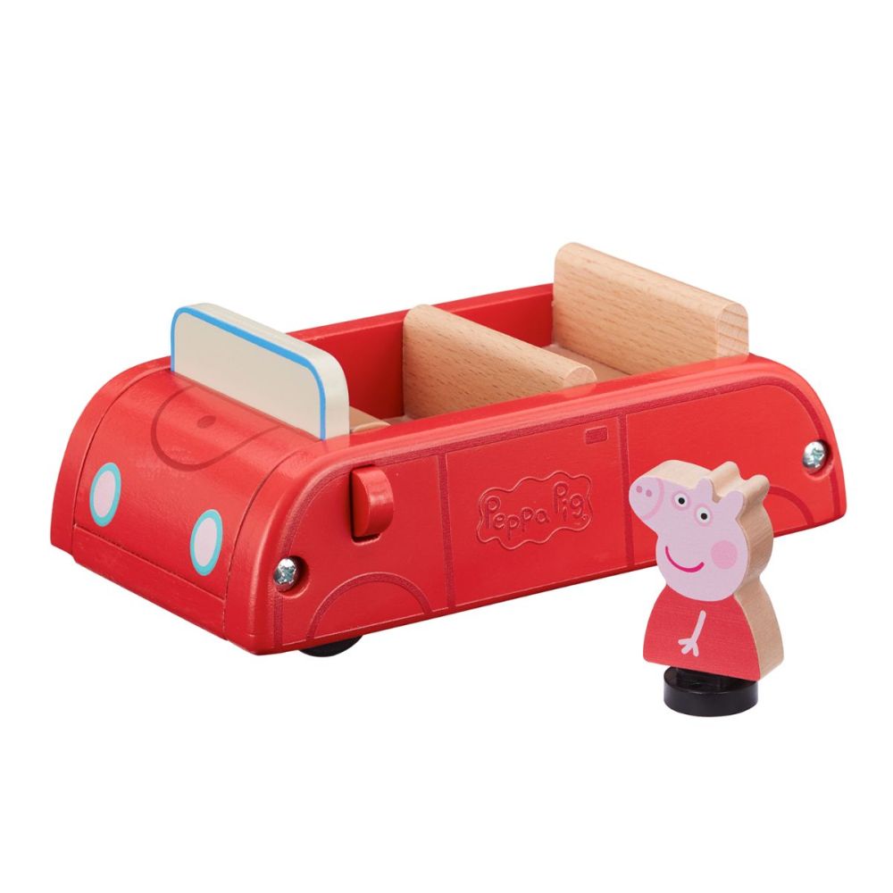 Дървен комплект кола с фигурка, Peppa Pig