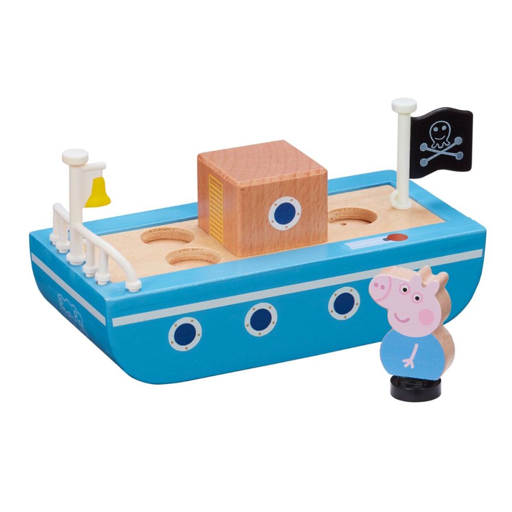 Комплект дървена лодка и фигурка, Peppa Pig