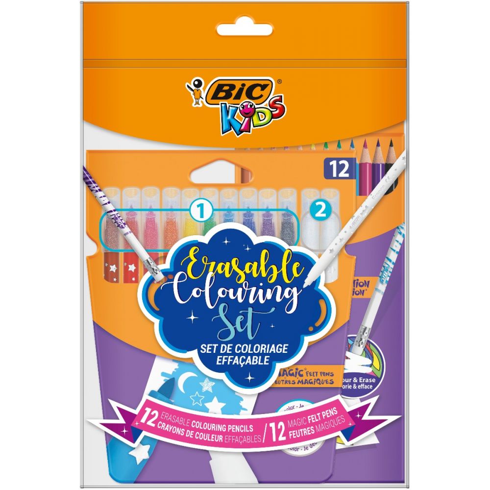 Комплект 12 цветни молива + 12 маркера за оцветяване, Bic