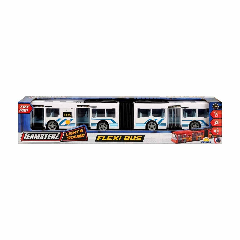 Автобус Flexibil Teamsterz, със светлини и звуци, Бял