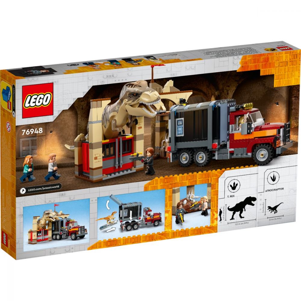 LEGO® Jurassic World - Бягство на тиранозавър рекс и атросираптор (76948)