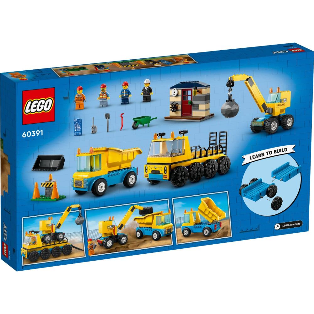 LEGO® City - Строителни камиони и кран с разбиваща топка (60391)