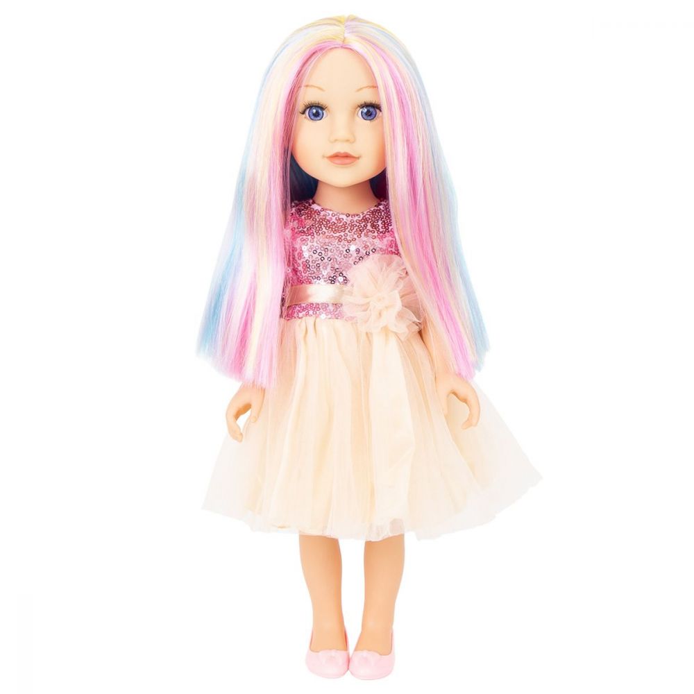 Кукла Maia, Аз съм истинска принцеса, Бежова рокля и коса дъга
