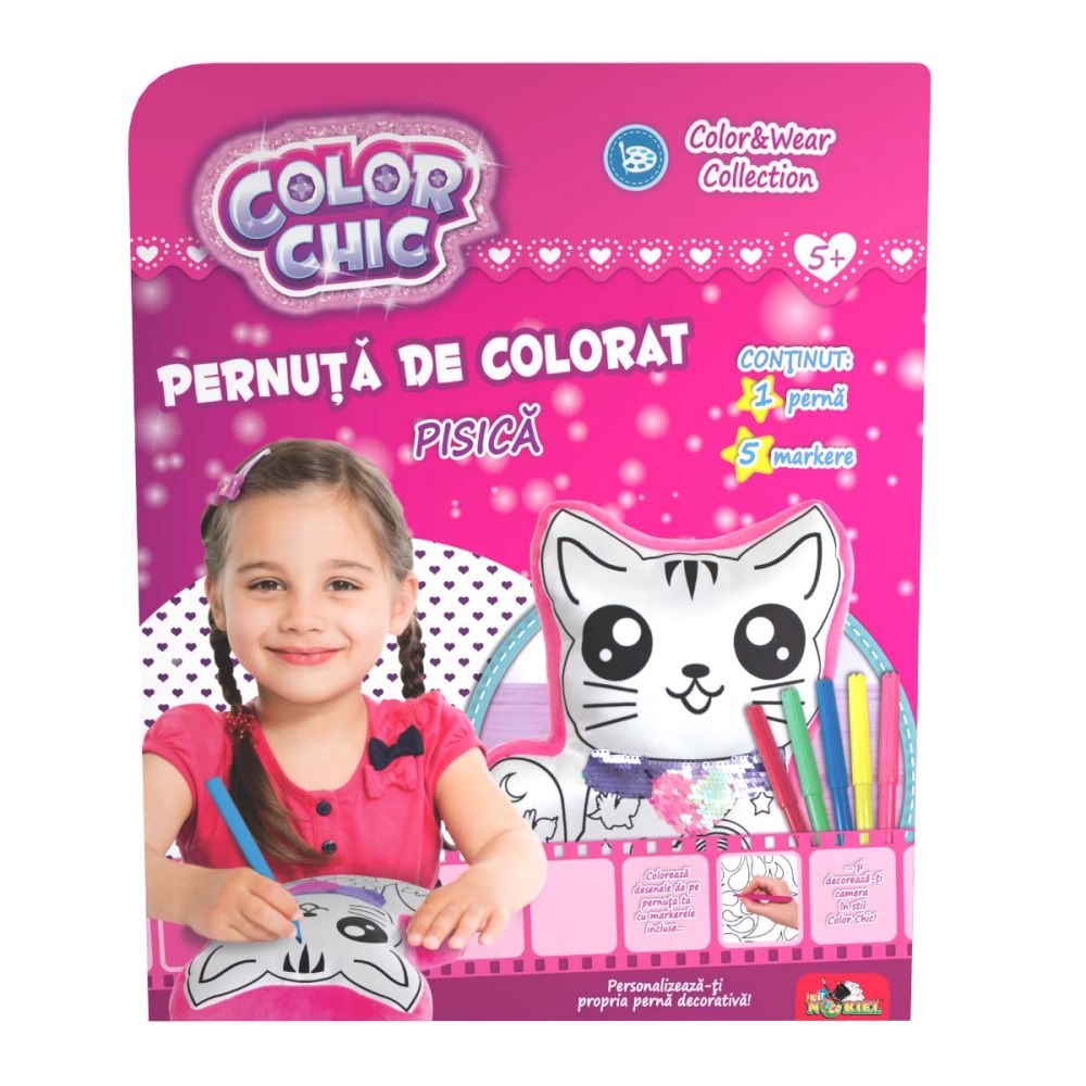 Възглавничка котенце за оцветяване Color Chic | Toyzz Shop