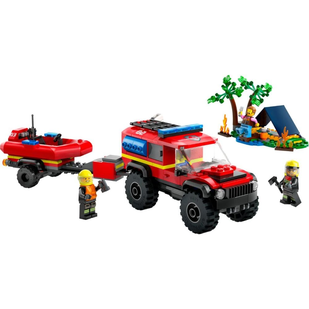 LEGO® City - Пожарникарски камион 4x4 със спасителна лодка (60412)