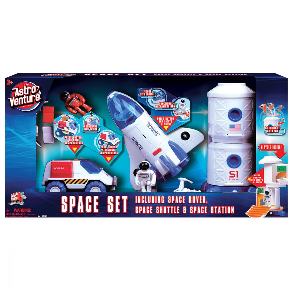 Космически комплект 3 в 1 с фигурки Astro Venture (Космическа станция, Космическа совалка, Космически кораб)