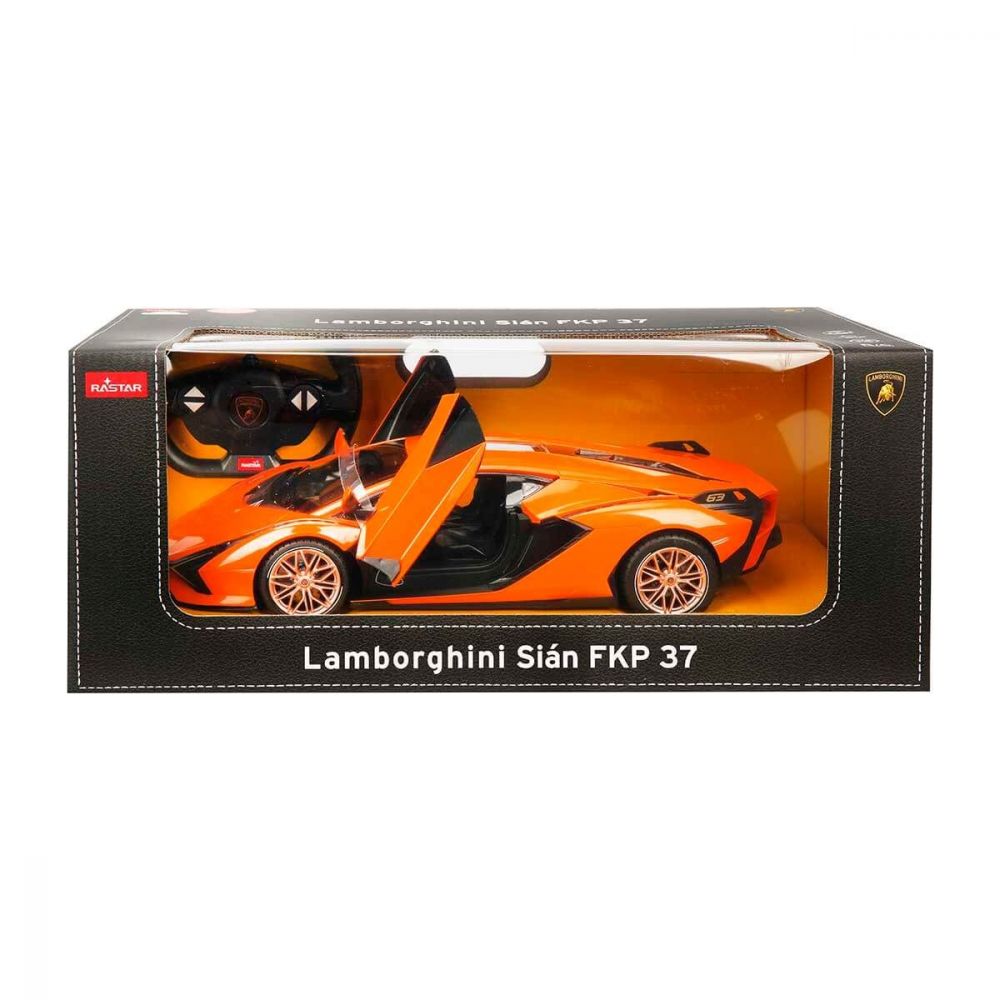 Количка с дистанционно, Rastar, Lamborghini Sian, Оранжева, 1:14