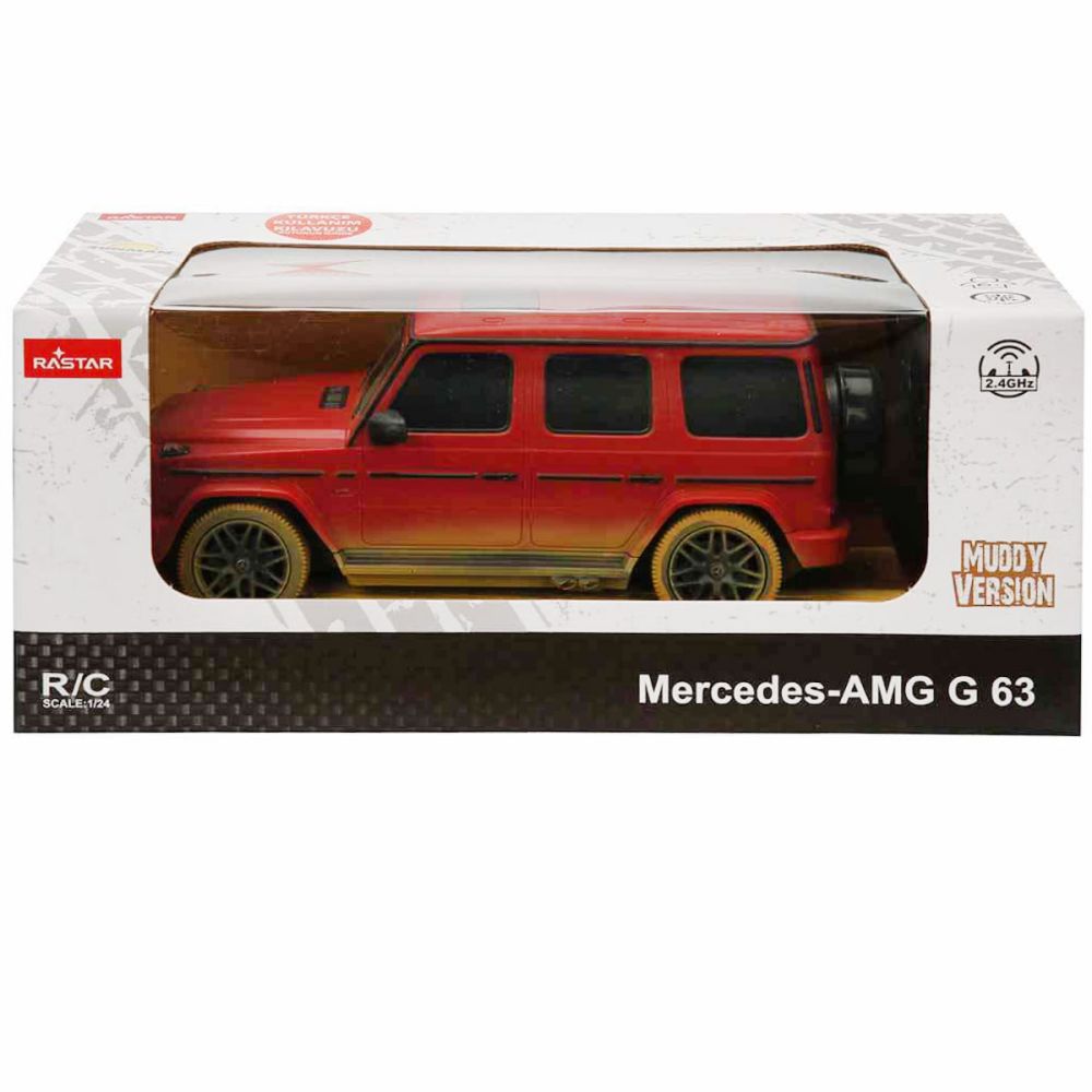 Количка с дистанционно Rastar, Mercedes-Benz G63 AMG, 1:24, Червен
