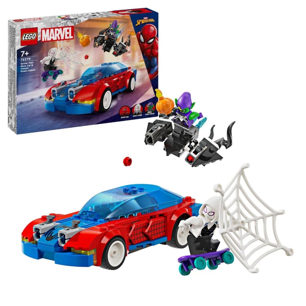 LEGO® Super Heroes - Състезателната кола на Спайдърмен с Венъм и Зеления гоблин (76279)