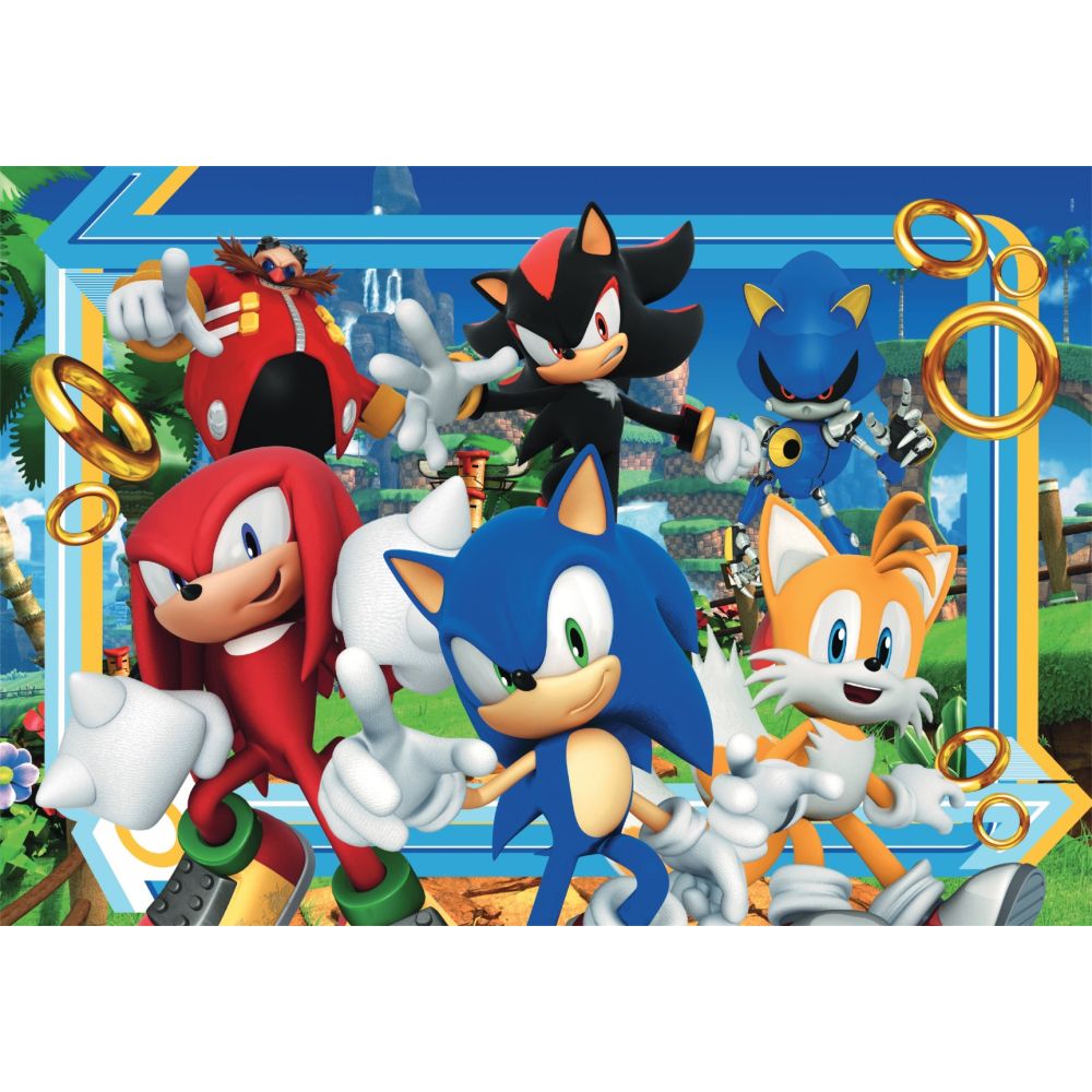 Пъзел Clementoni, Sonic the Hedgehog и Knuckles с включен стикер, 180 части