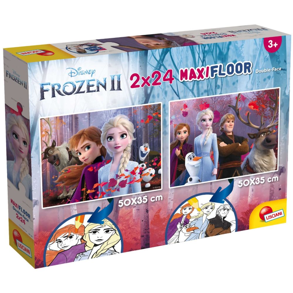 Подов пъзел, Lisciani, Disney Frozen, Maxi, 2 x 24 части