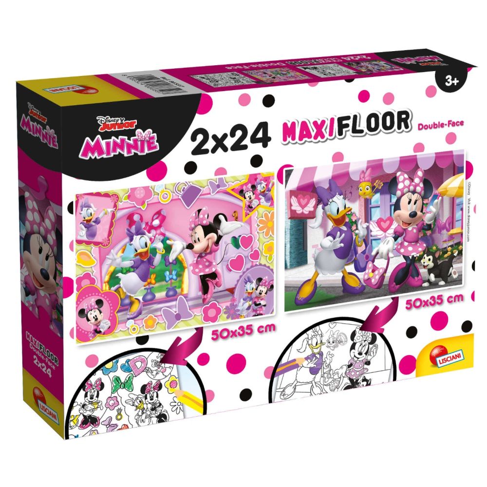 Подов пъзел, Lisciani, Disney Minnie Mouse, Maxi, 2 x 24 части