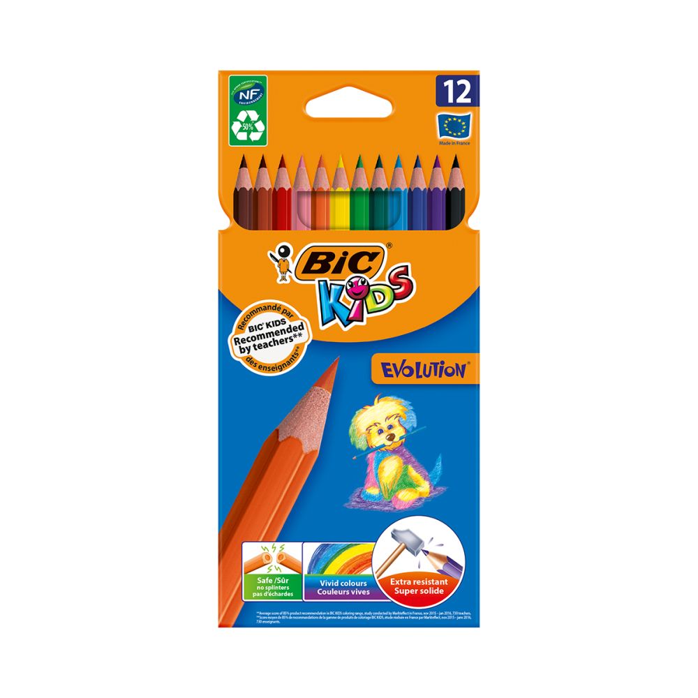Комплект цветни моливи Evolution Bic, P12