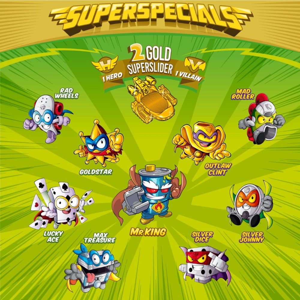 Комплект 9 фигурки Superzings, В метална кутия, Фигурки Super Speciale S3