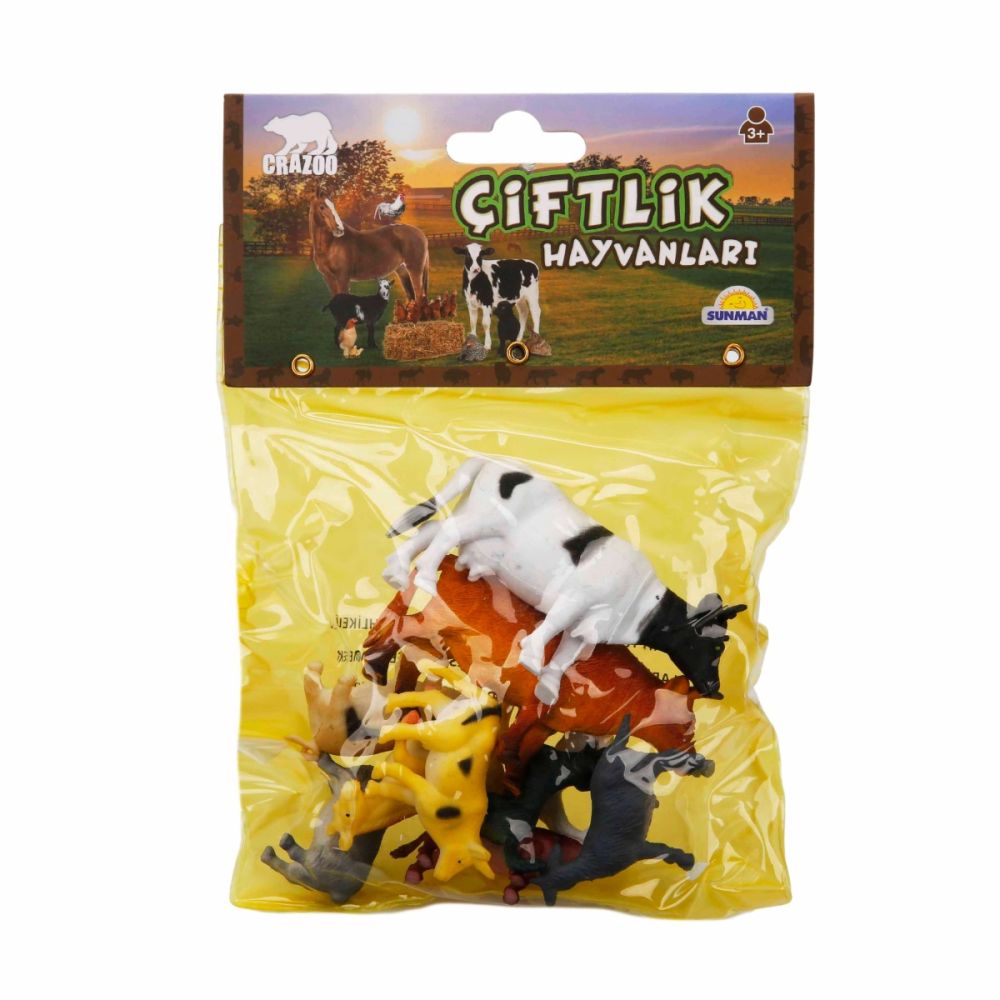 Комплект фигурки на селскостопански животни в малка опаковка, Crazoo
