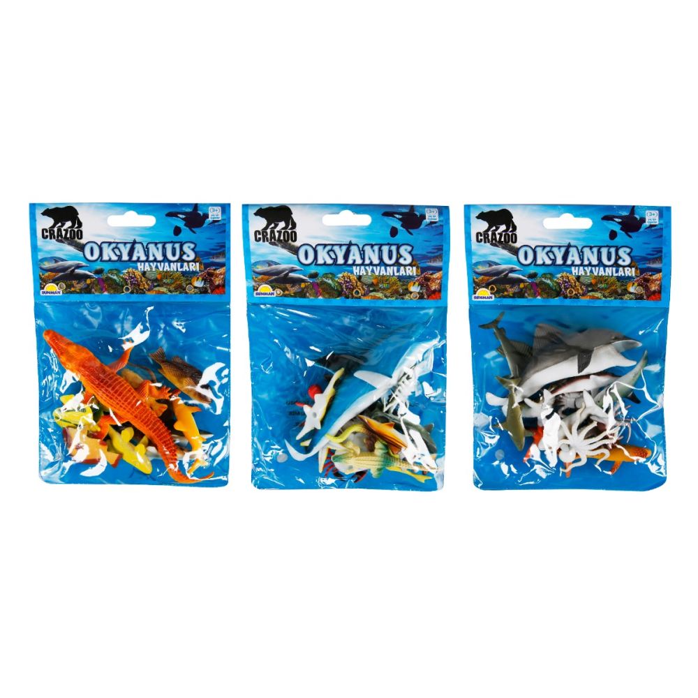 Комплект фигурки на животни от океана в малка опаковка, Crazoo