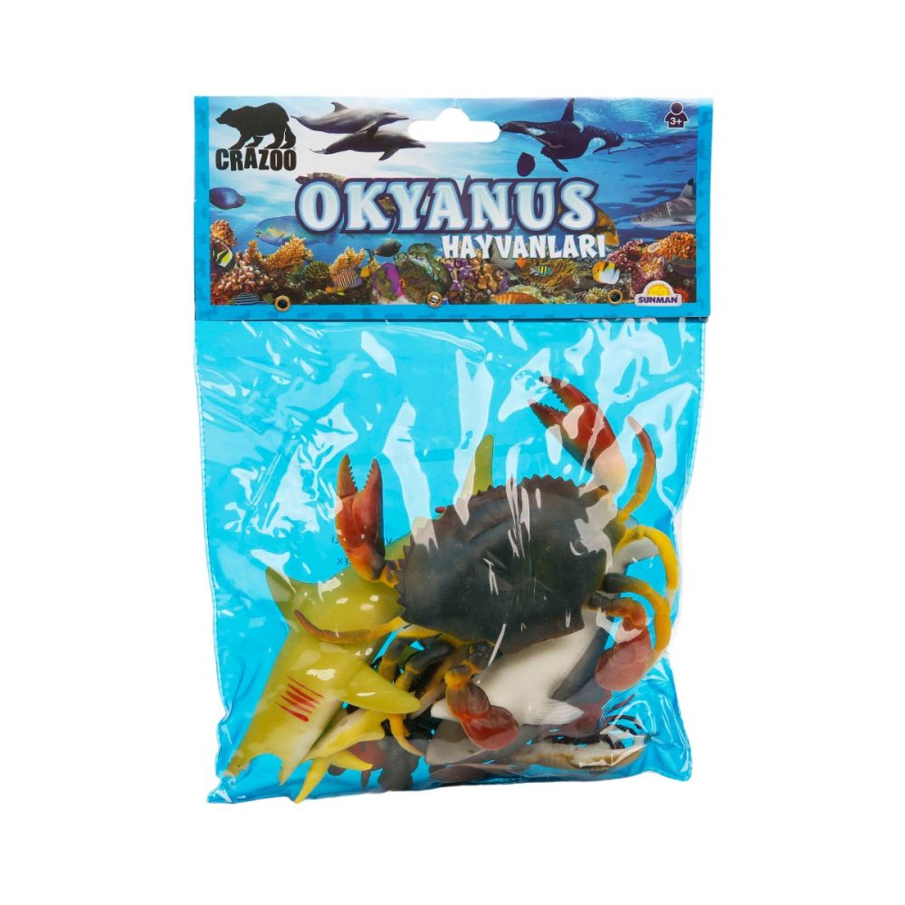Комплект фигурки на животни от океана в средна опаковка, Crazoo