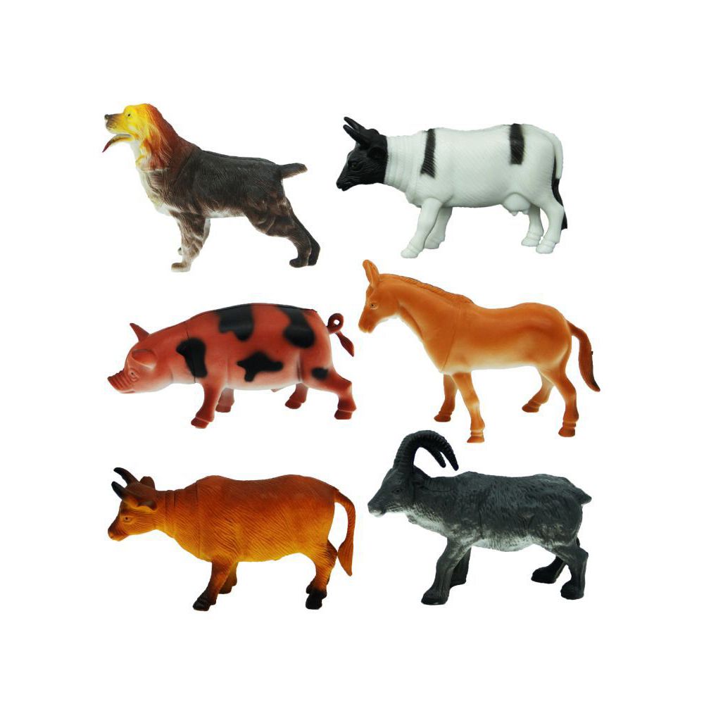 Комплект фигурки на животни от фермата в голяма опаковка, Crazoo, 6 бр