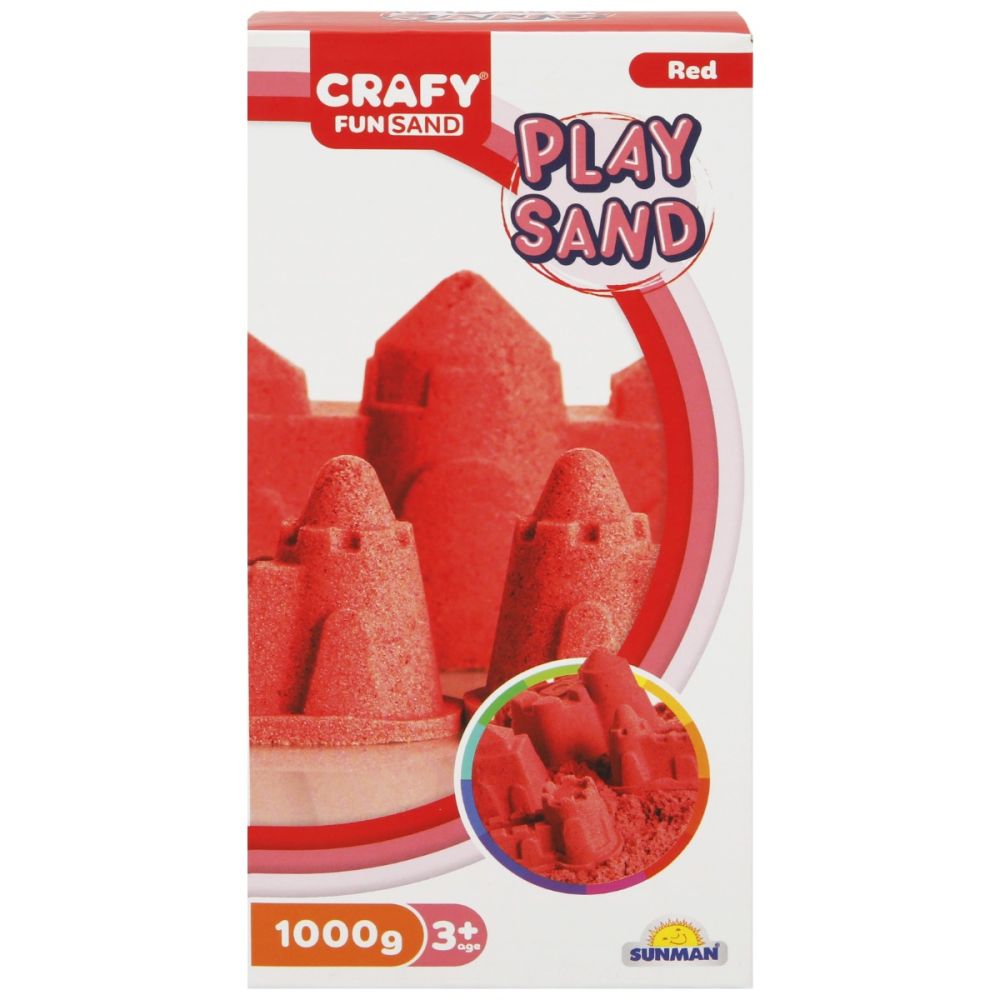 Кинетичен пясък, Crafy, 1 кг, Червен