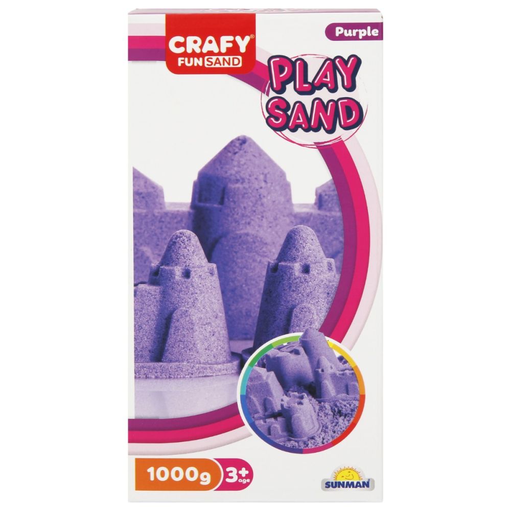 Кинетичен пясък, Crafy, 1 кг, Лилав