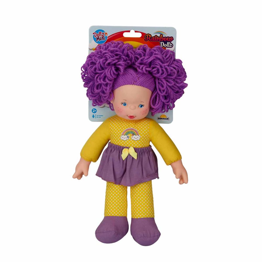Кукла Дъга, Dollz And More, С лилава коса, 35 см