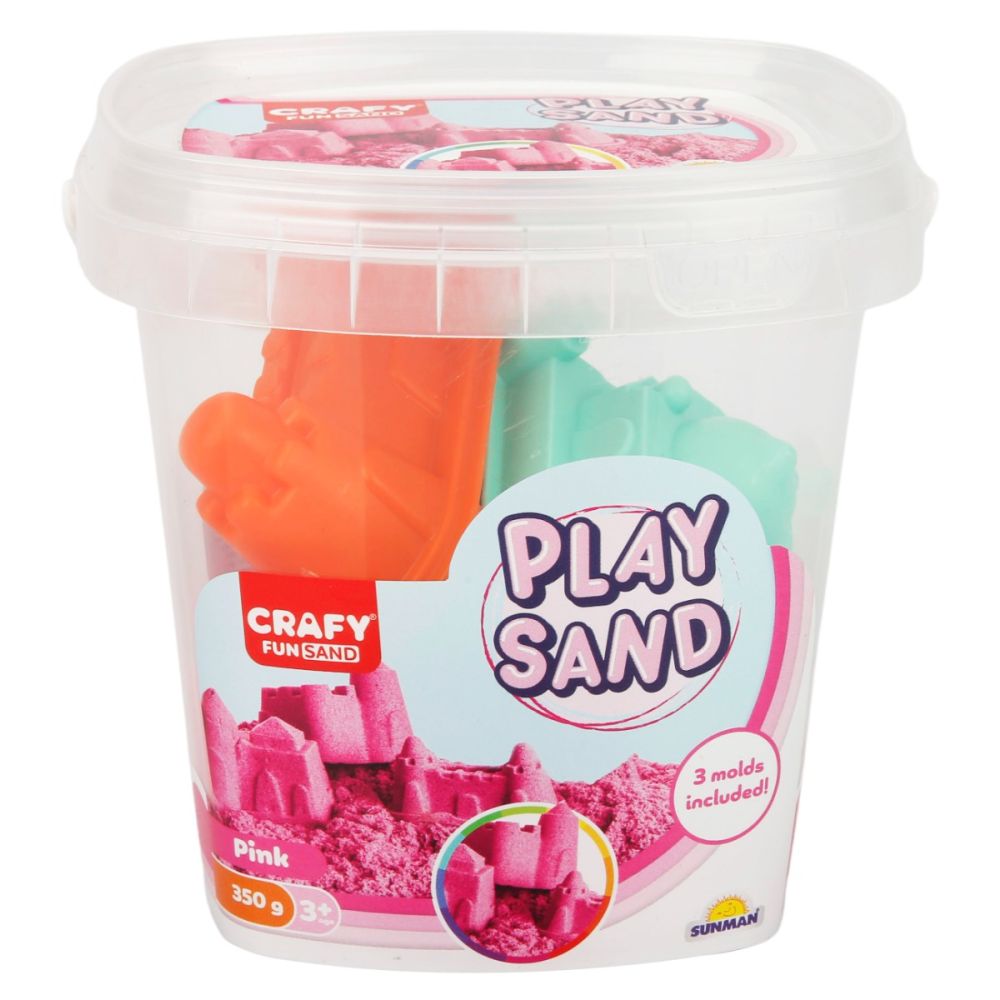 Пясък за моделиране, Crafy, Розов, 350 гр