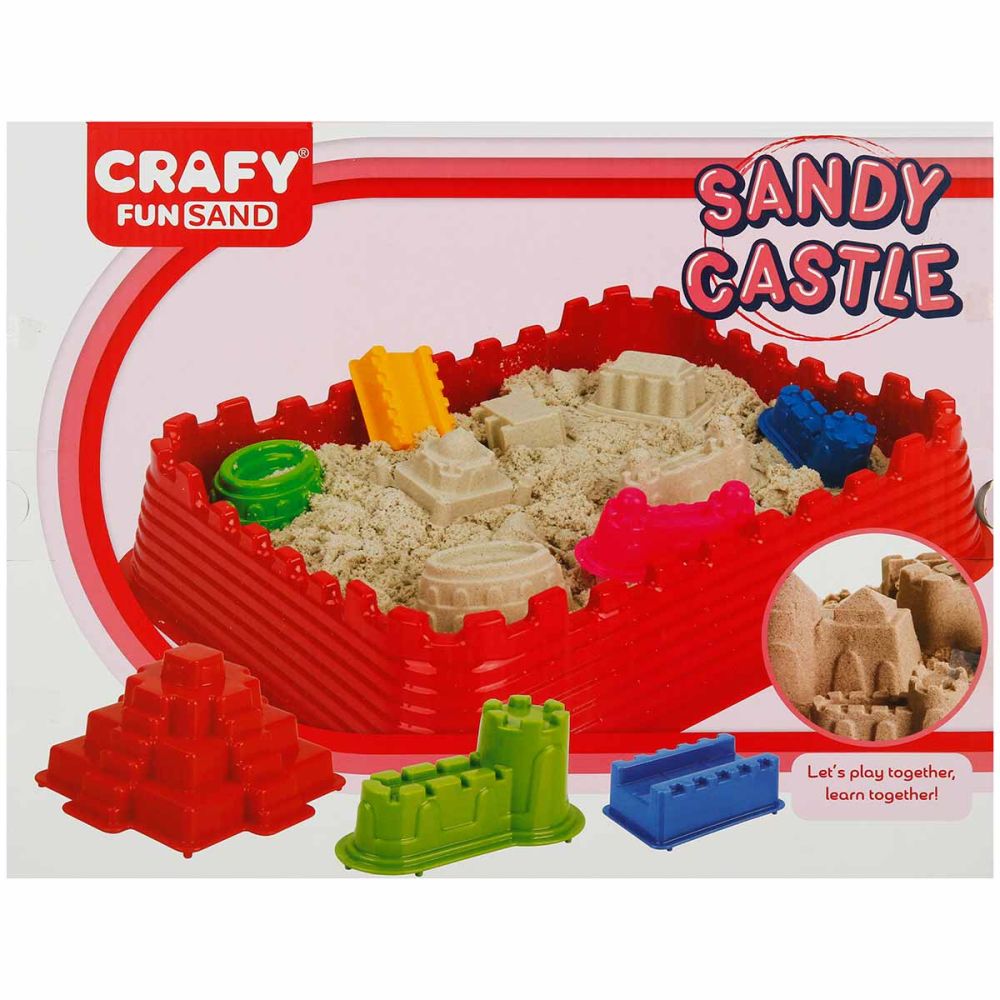 Комплект кинетичен пясък, Crafy Fun Sand, Sany Castle, 10 части, 1кг