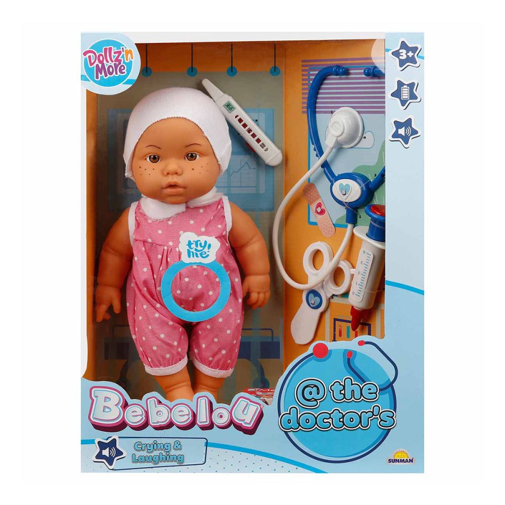 Кукла бебе, Dollzn More, Bebelou на доктор, 35 см, розово