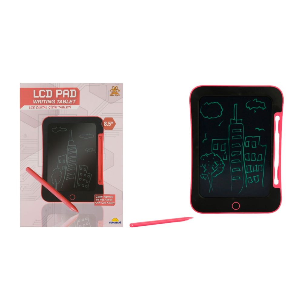 Цифров таблет LCD, за писане и рисуване, Edu Sun, 8.5 инча, Черно-Червен