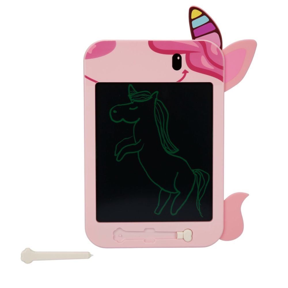 Цифров таблет LCD, за писане и рисуване, Edu Sun, 10.5 инча, Еднорог, Розов