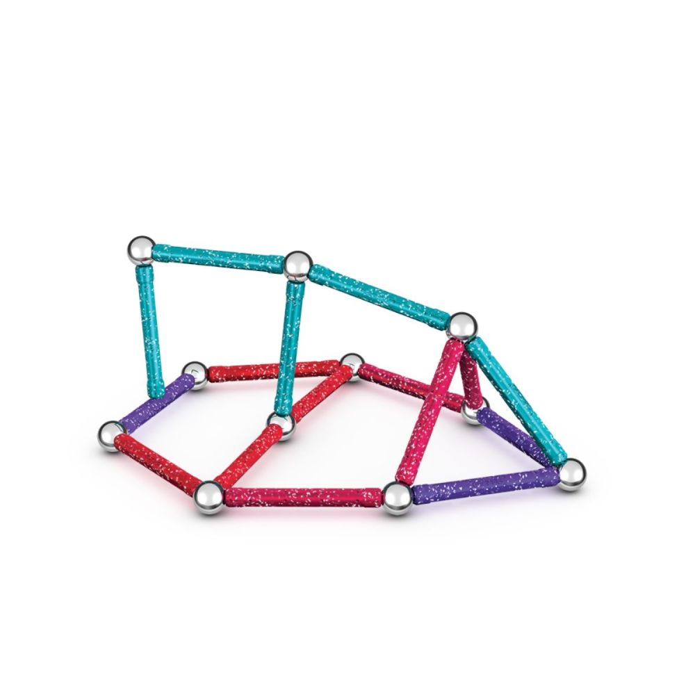 Игра с магнитна конструкция, Geomag Glitter, 60 Части, Рециклирана